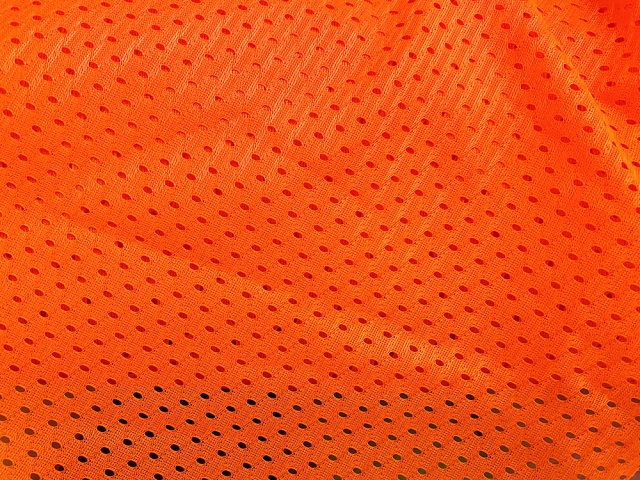 Neon Orange Football Mesh Jersey Fabric Athletic Sports Mesh